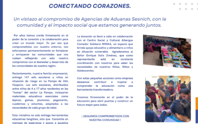 Donación de útiles escolares en sector La Pampa de Alto Hospicio.