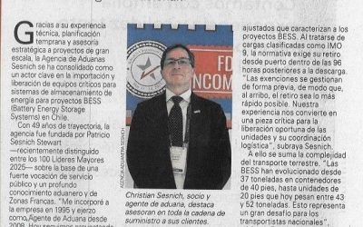 Agencia de Aduanas Sesnich, socio estratégico en desarrollo de Proyectos BESS